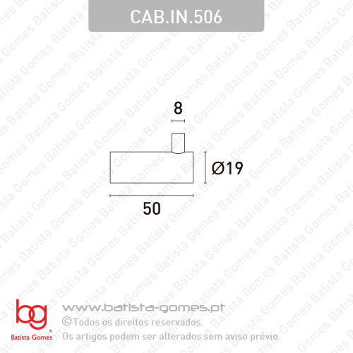 Cabide �19x50  - INOX 304